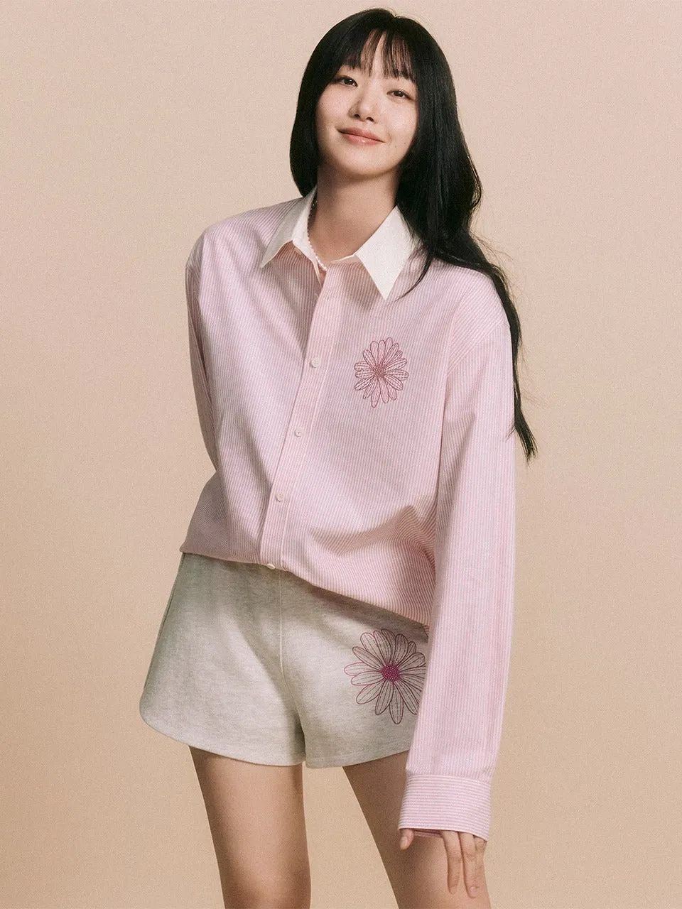 [Back in stock on October 7] OXFORD SHIRT STRIPE_PINK PINK skinny but not tight