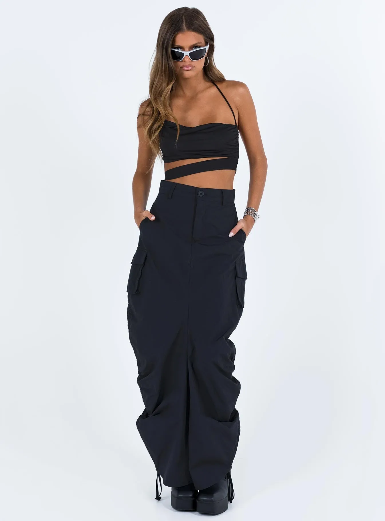 Fair trade All Season Baird Cargo Maxi Skirt Black