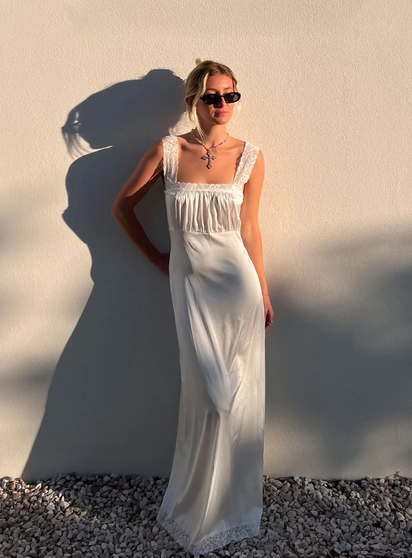 Ballerina Vintage Maxi Dress Porcelain Photo Glow warm tones