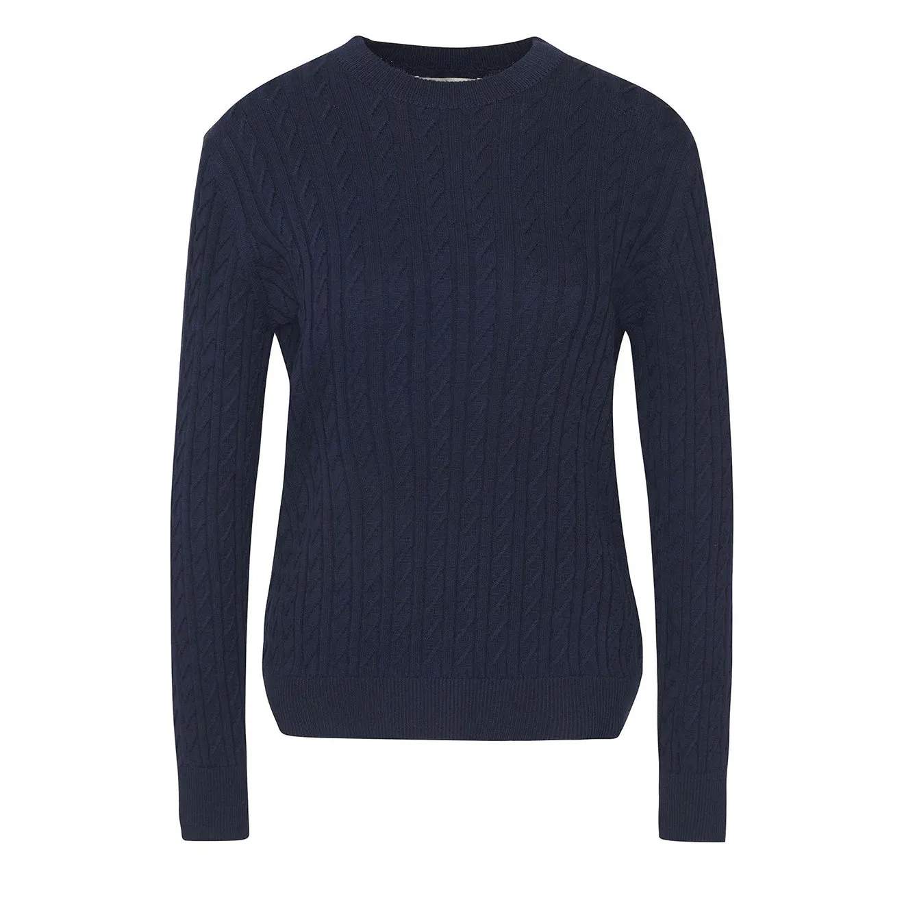 Work Outfit Barbour Womens Hartland Crew Knitted Jumper Navy