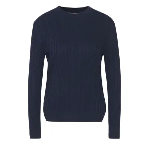 Barbour Womens Hartland Crew Knitted Jumper Navy NonChlorine Bleached