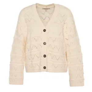 Crewneck Style Light Drape Barbour Womens Isla Knitted Cardigan Cloud