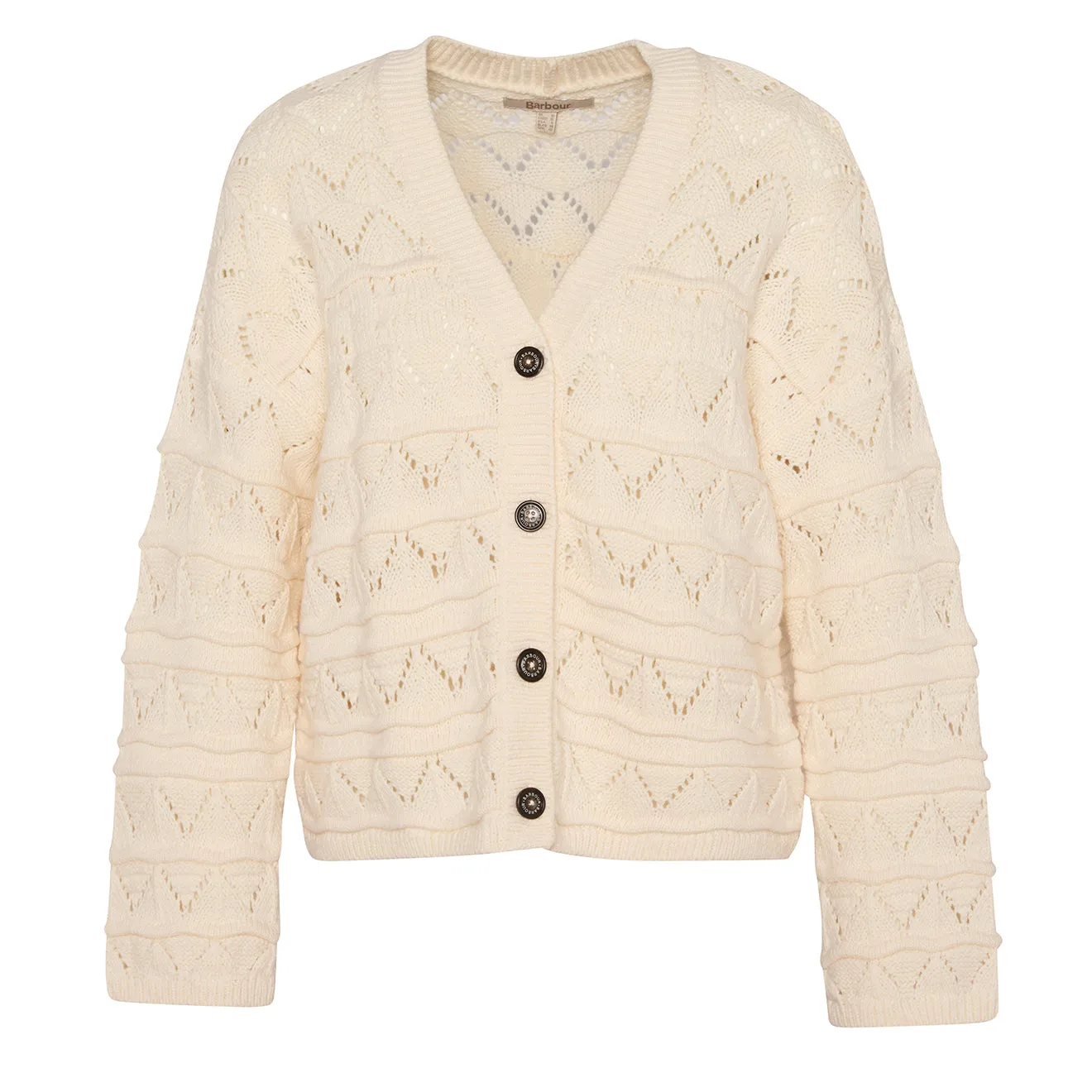 Quick Fit Barbour Womens Isla Knitted Cardigan Cloud