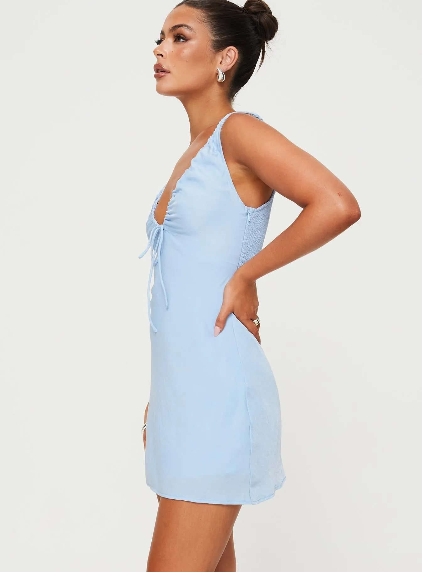 Bareena Mini Dress Blue Shade Glow Elegant Layers