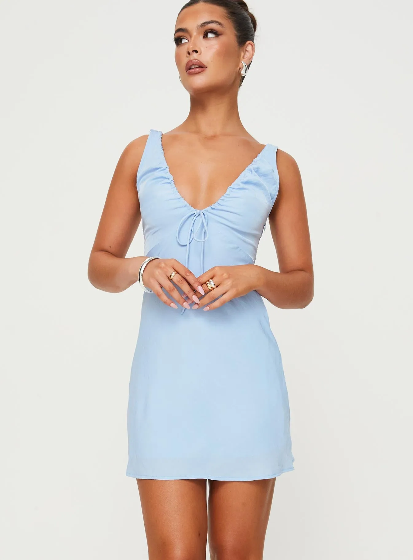Daytime Look Vacation Vibes Bareena Mini Dress Blue