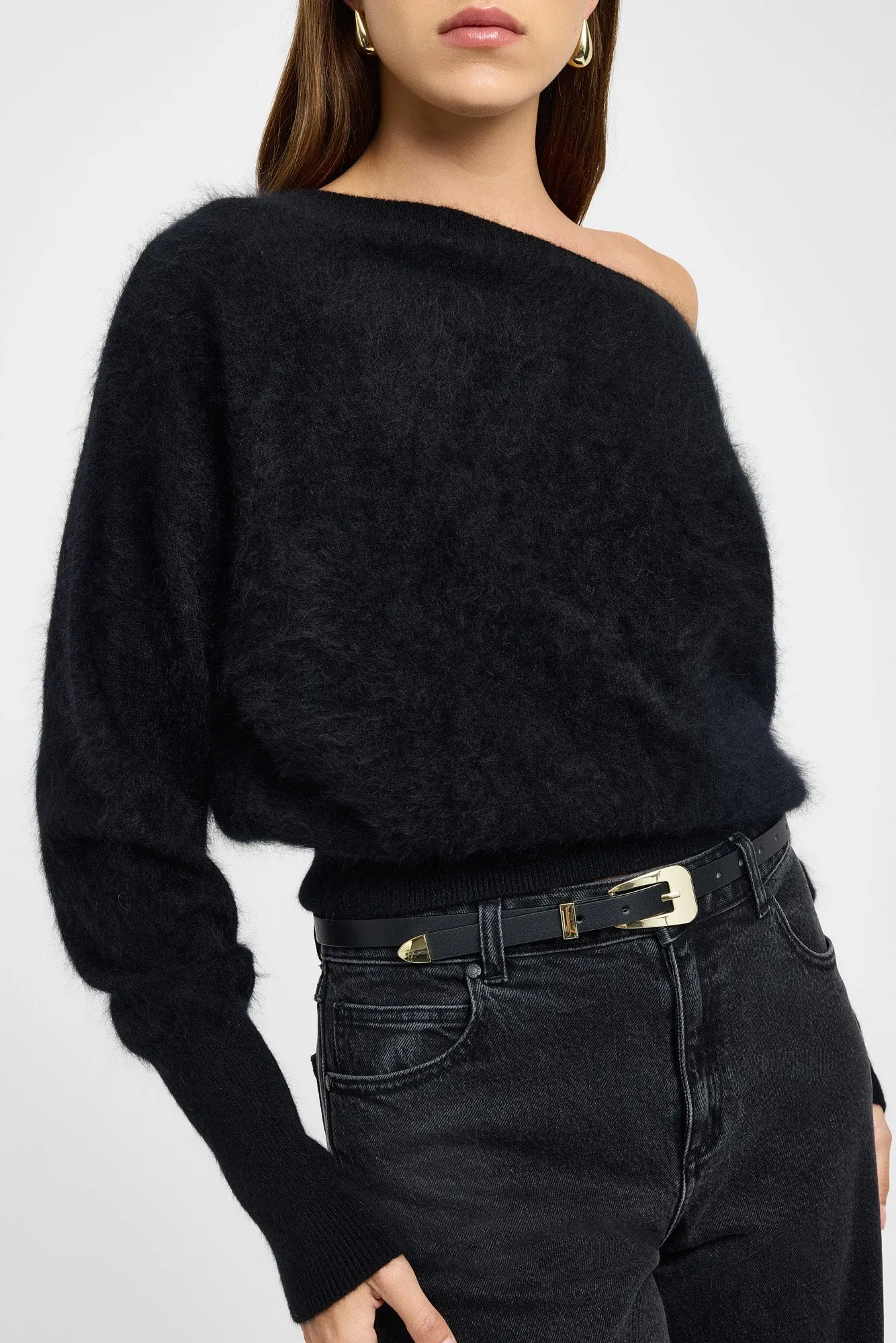 Geneva One Shoulder Jumper Smart touch Lattice Pattern