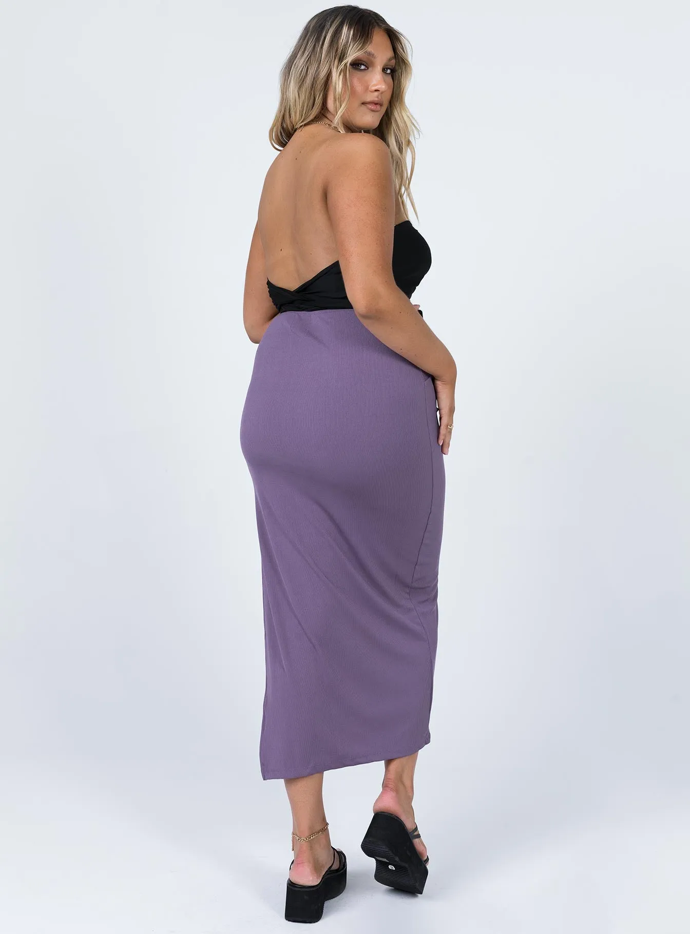 Baseline Maxi Skirt Purple Soft Texture Animal Print