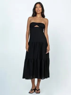 Allie Maxi Dress Black Cotton-Blend Form Focus