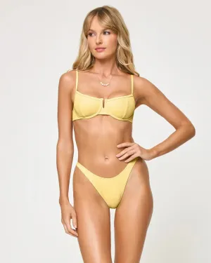 Compressive Fit L*Space Womens Bikini Top Ribbed Hunter