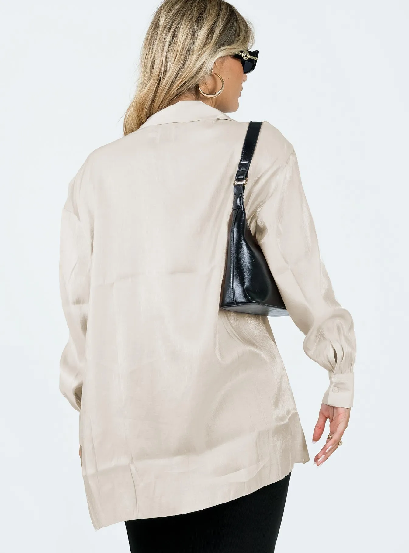 Beecham Shirt Dress Champagne Crystal-Detail