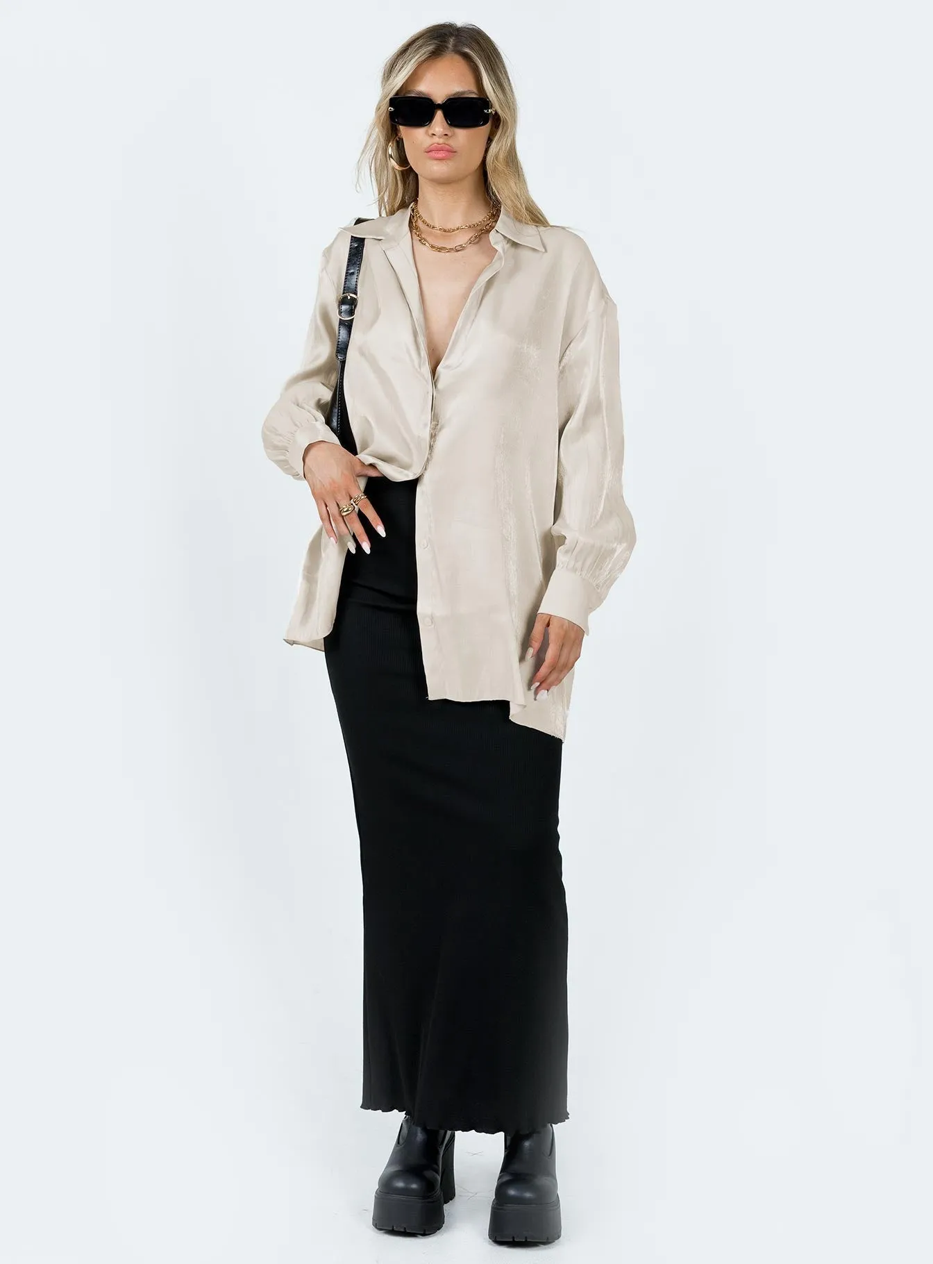 Beecham Shirt Dress Champagne All Occasion