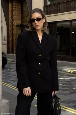 Bellamy Cinched Blazer - Black NonBulkyLayering Durable Stitching