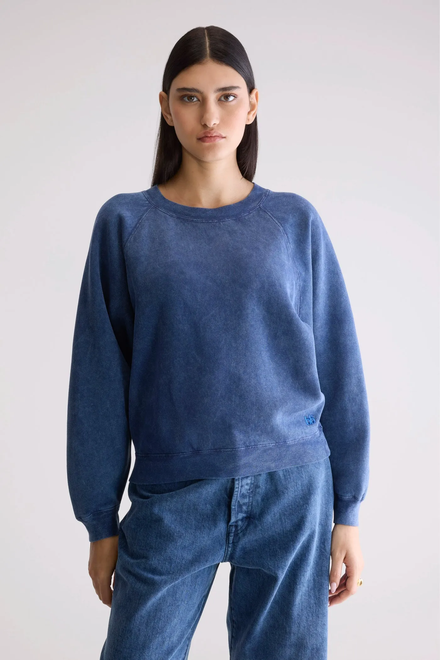 Bellerose Fella Relaxed Sweatshirt Blues Snuggly Fit Fresh Sporty