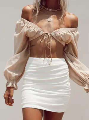 Knee Length Outfit Display Benji Mini Skirt White