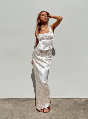 Berlin Satin Maxi Skirt White Must Have Feature