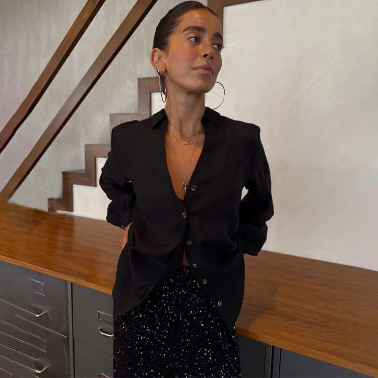 Sporty Look Black Miley Shirt