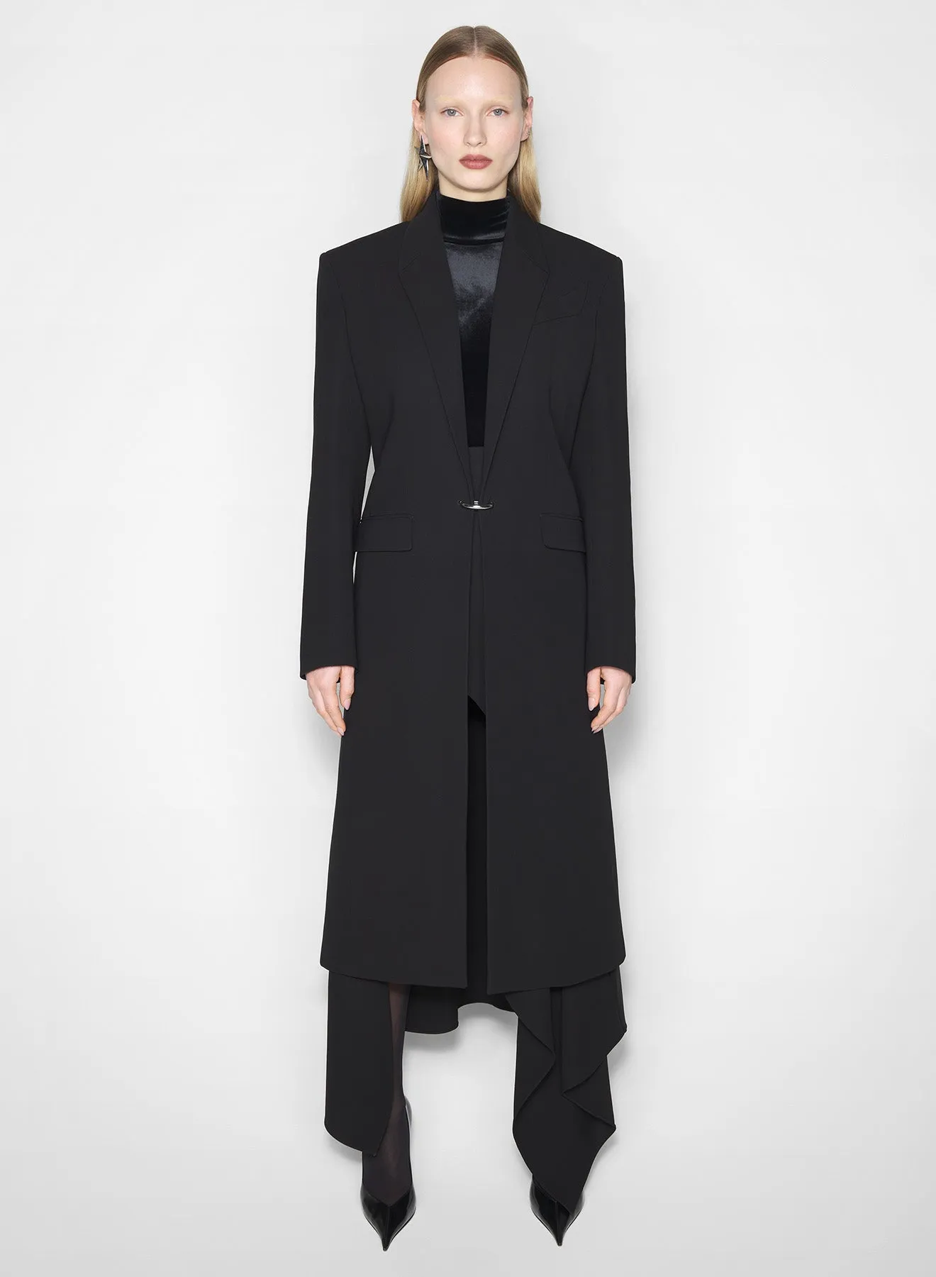 black pierced tailored coat Smart Weather Style Temperature Adaptive