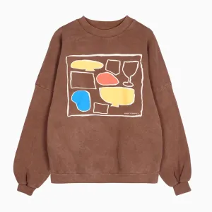V-Neck quick dry Bobo Choses After 7 Relaxed Sweatshirt Brown