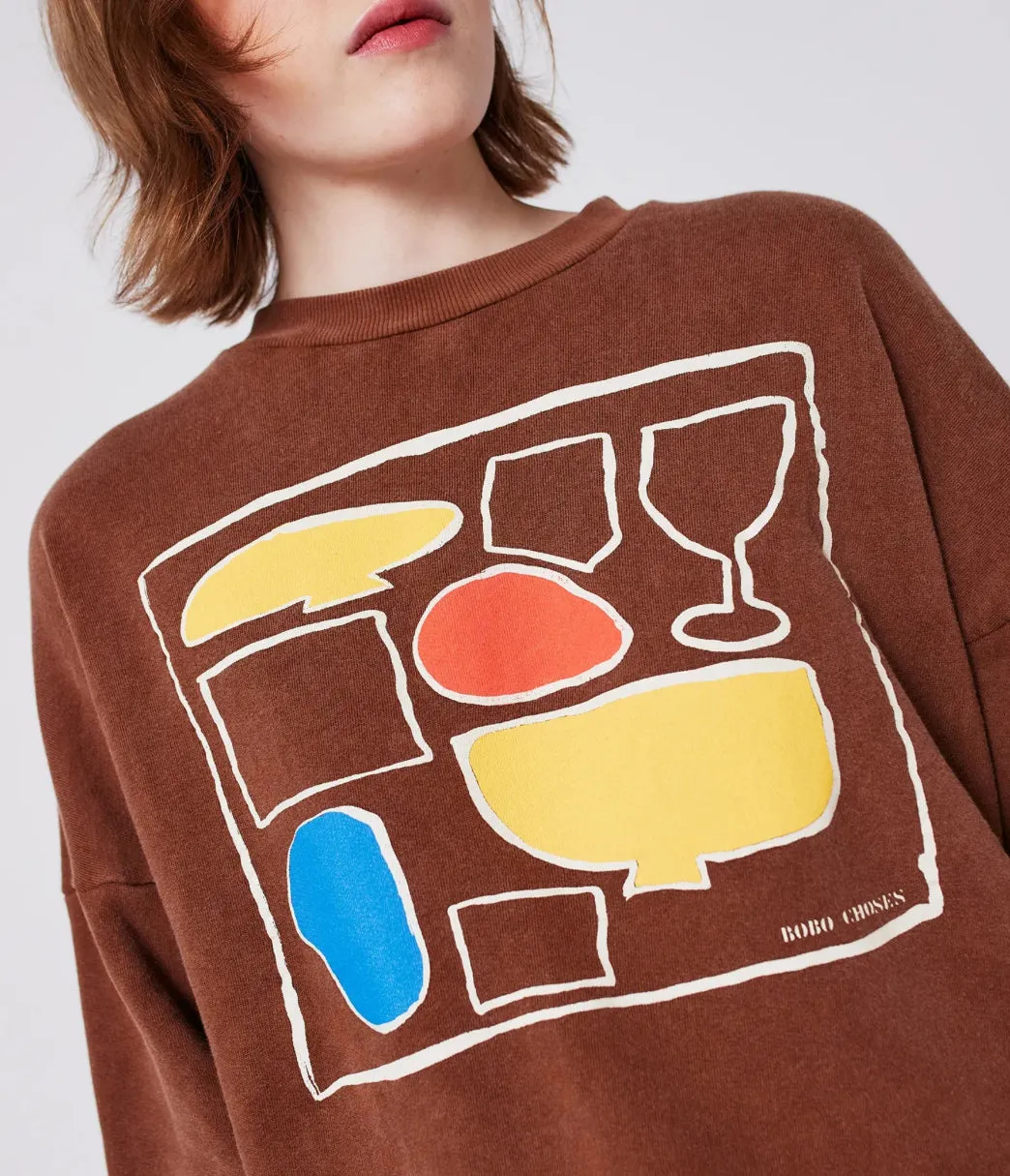 Bobo Choses After 7 Relaxed Sweatshirt Brown Home Relaxation Relaxing Wear