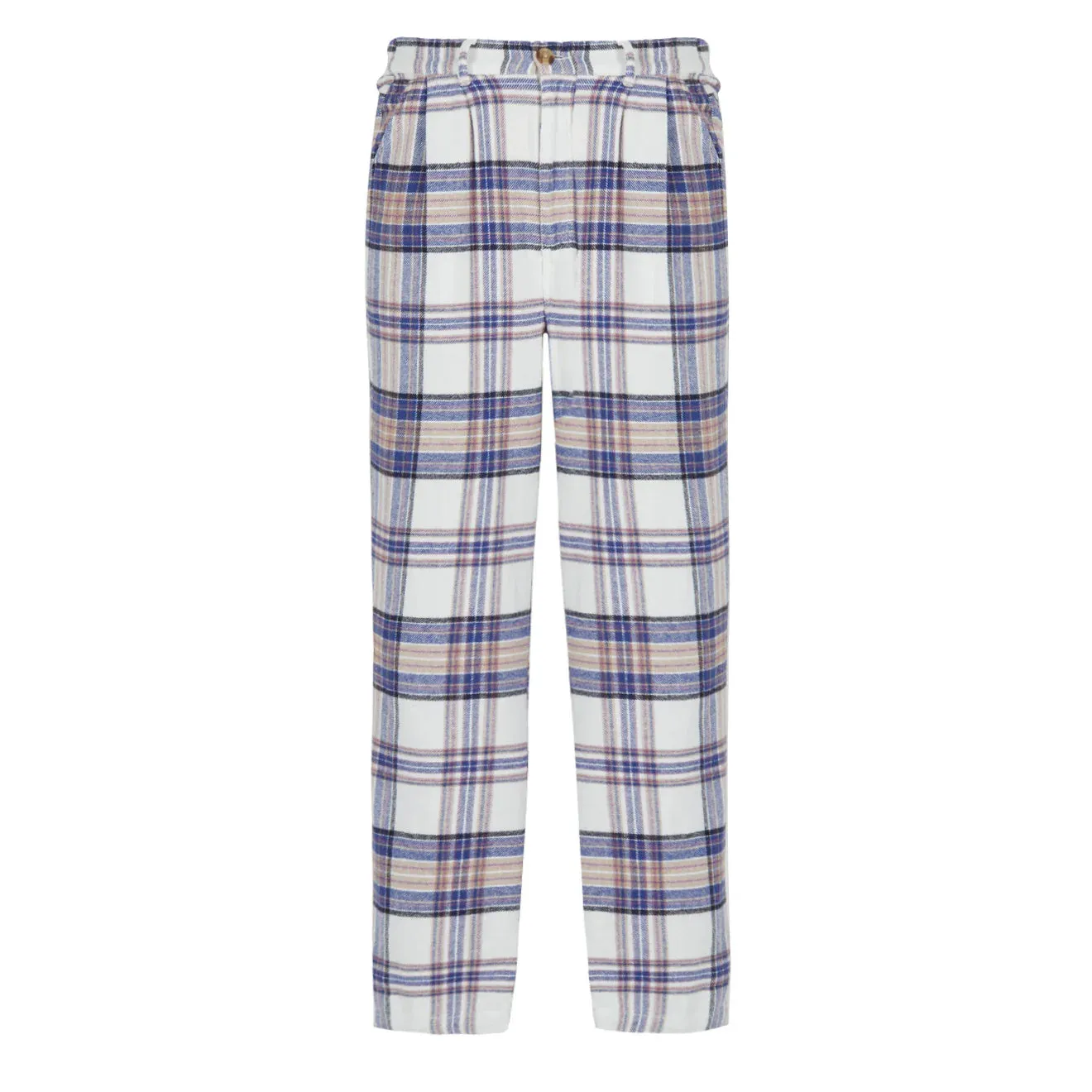 High Density Weave Tough Stretch Obey Womens Max Plaid Pants Unbleached Multi