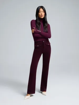 Flat waistband Flare Leg Corduroy Pants