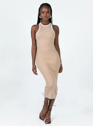 Raimond Midi Dress Beige Urban Aesthetic