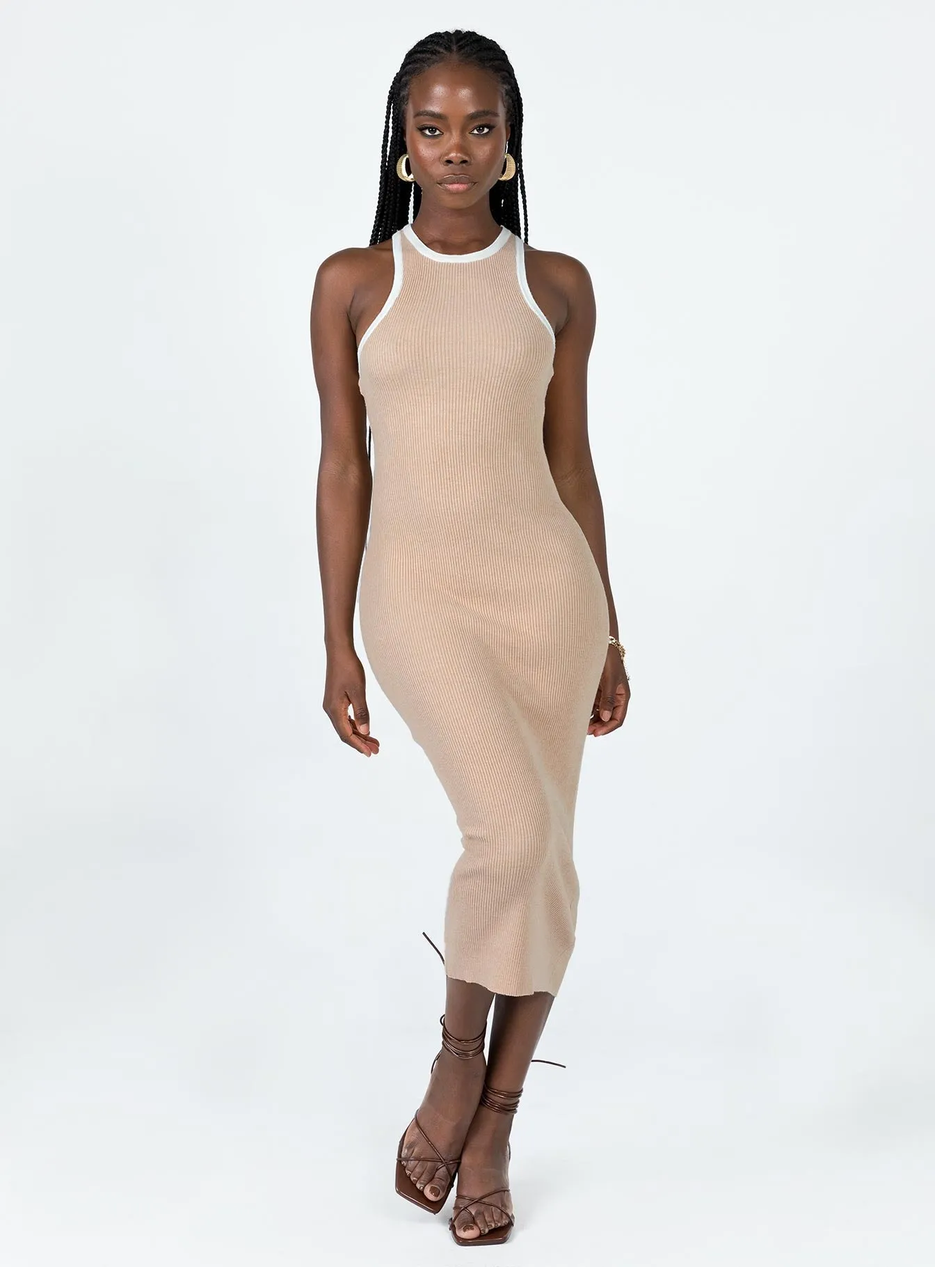 Raimond Midi Dress Beige Urban Aesthetic