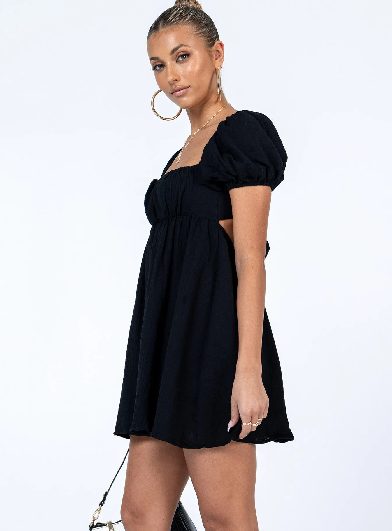 Let's Dance Mini Dress Black Soft Drape