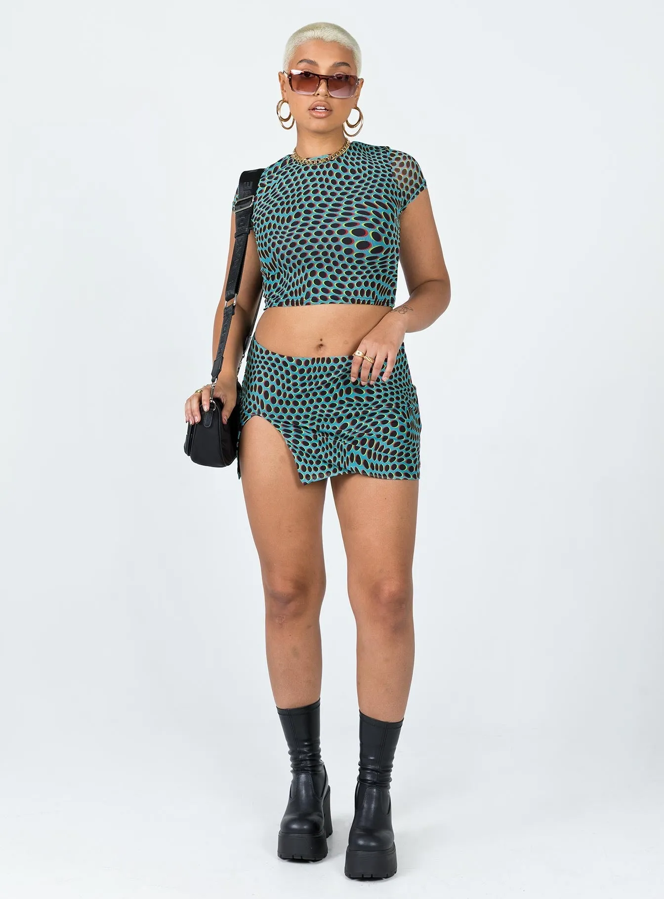 Reimagined Classic Bold Move Mini Skirt Blue Multi