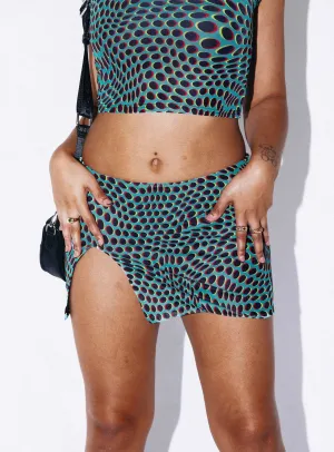 Graceful Look Stylish Vibe Bold Move Mini Skirt Blue Multi