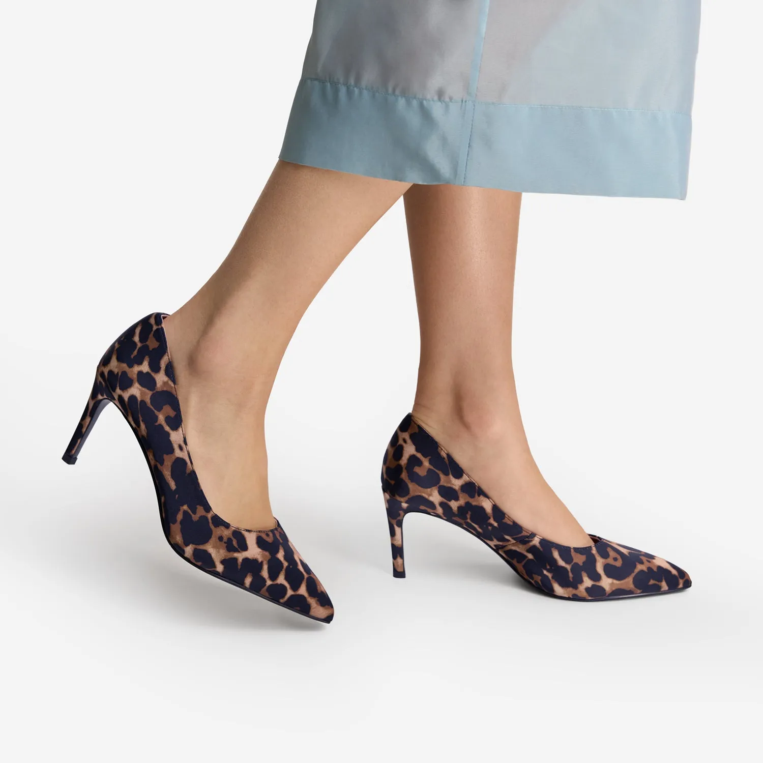 Luxury Office Shoes Nemesis 78mm Heel | Leopard Print Satin