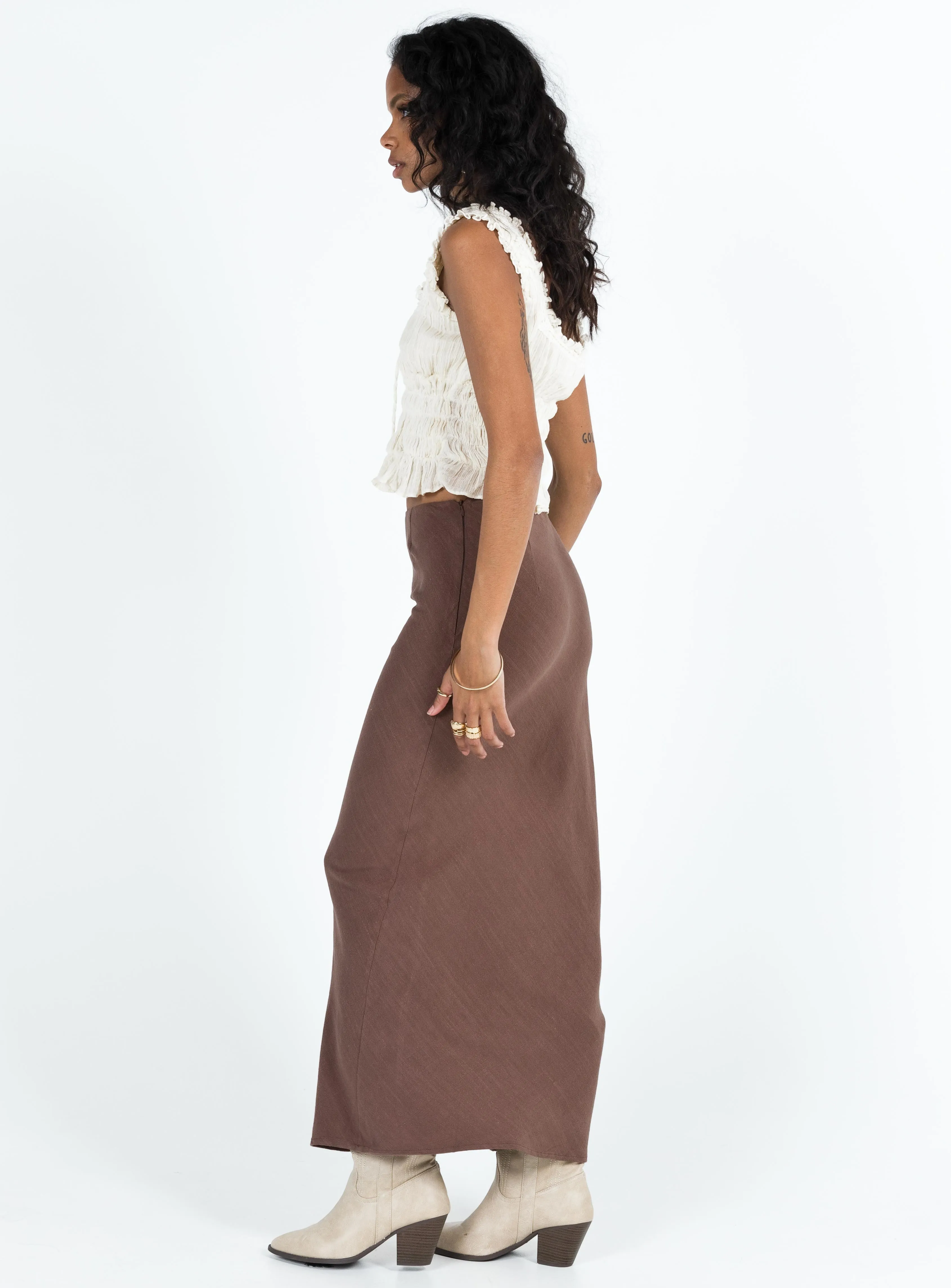 Jodie Maxi Skirt Brown Collector??s Item Outdoor Gathering