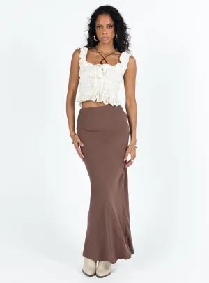 Jodie Maxi Skirt Brown Cozy Finish