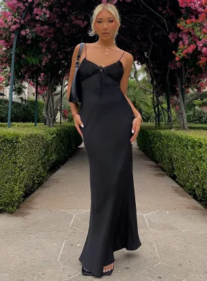 Emily Maxi Dress Black Lace-Trim