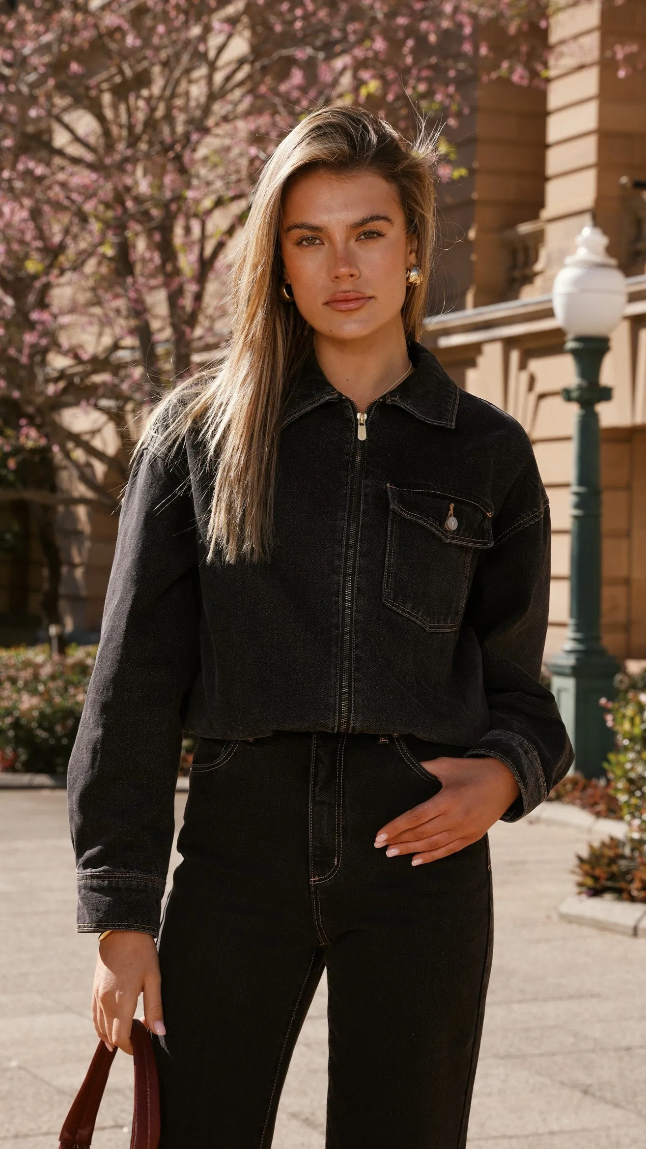 MoistureWickingLining Abrand Denim Bomber Cara - Washed Black