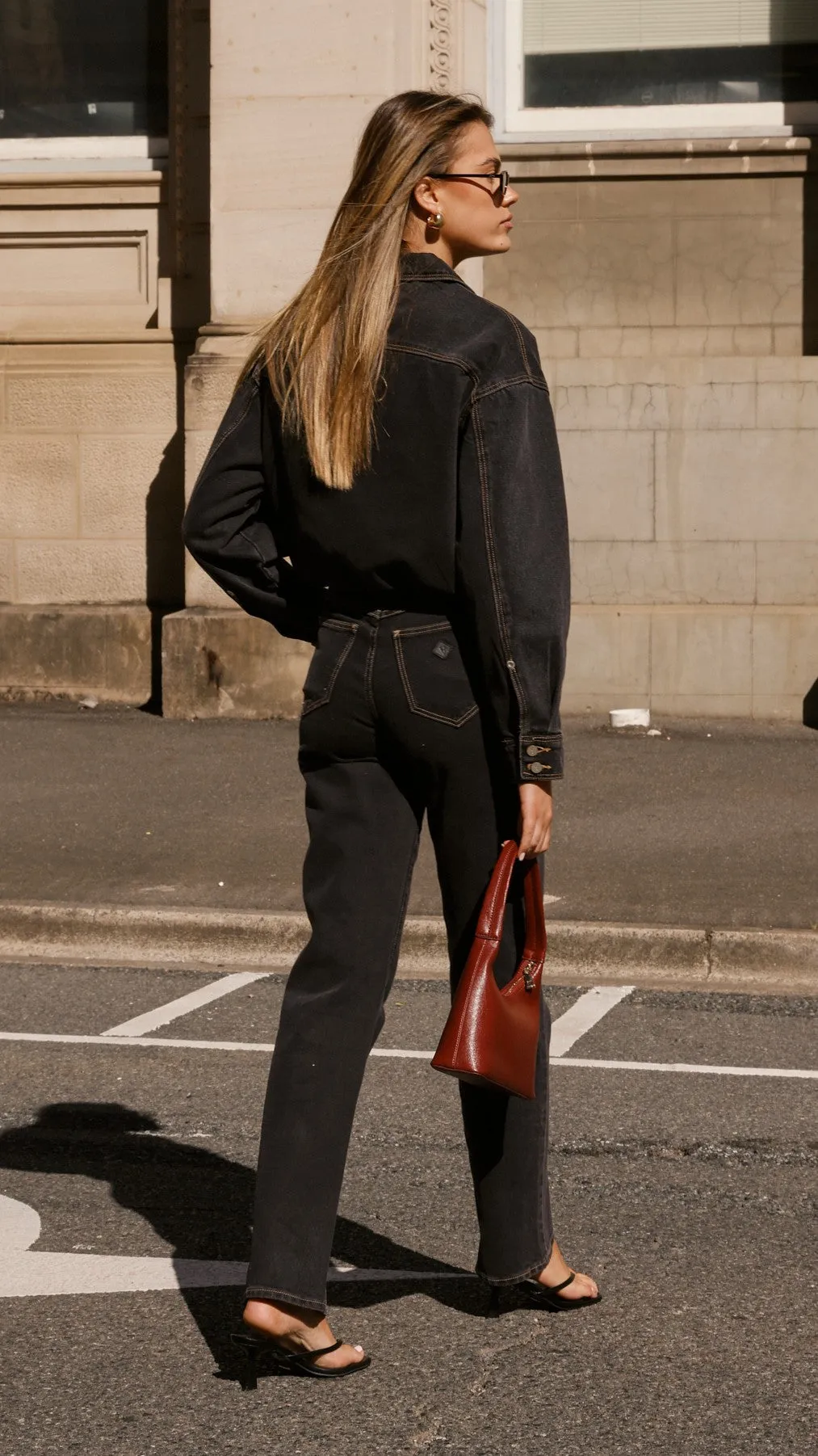 Abrand Denim Bomber Cara - Washed Black stain resistant coating