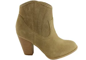 Bonbons Darci Womens Leather Suede Ankle Boots Stable Ankle Quick Dry Technology