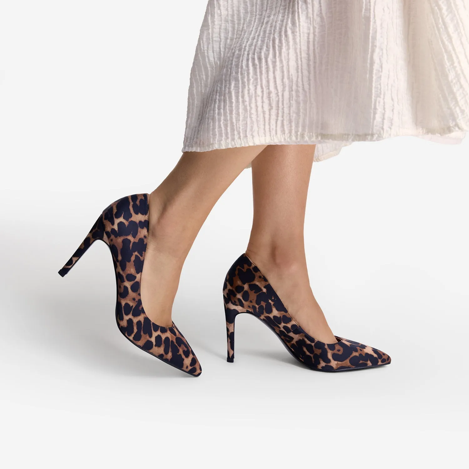 Graceful Nemesis 95mm Heel | Leopard Print Satin