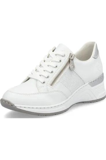 Rieker Ladies trainer N4322-80 in White Baby Soft Rapid pace