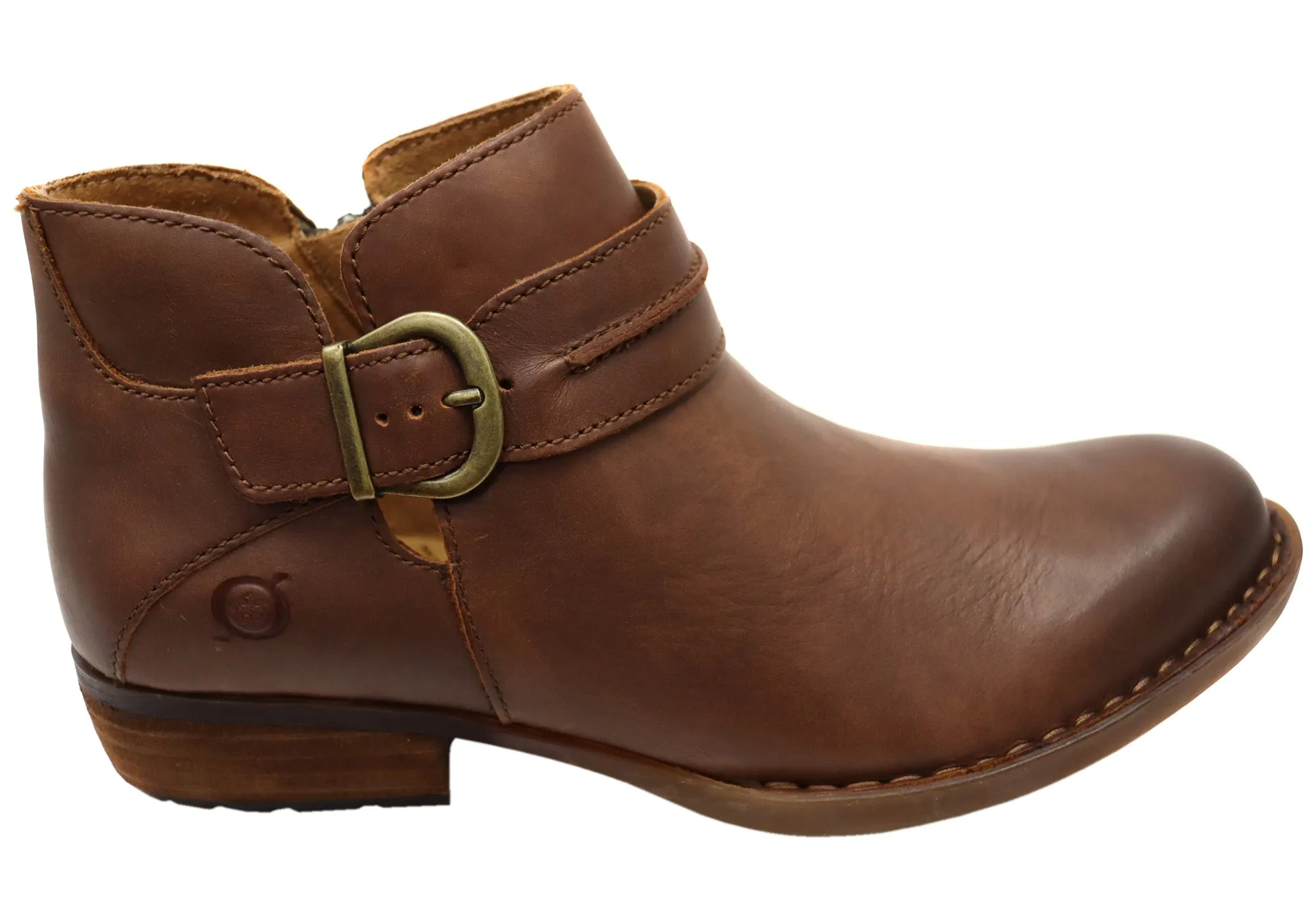 Born Kati Womens Comfortable Leather Low Heel Ankle Boots Smooth Soles