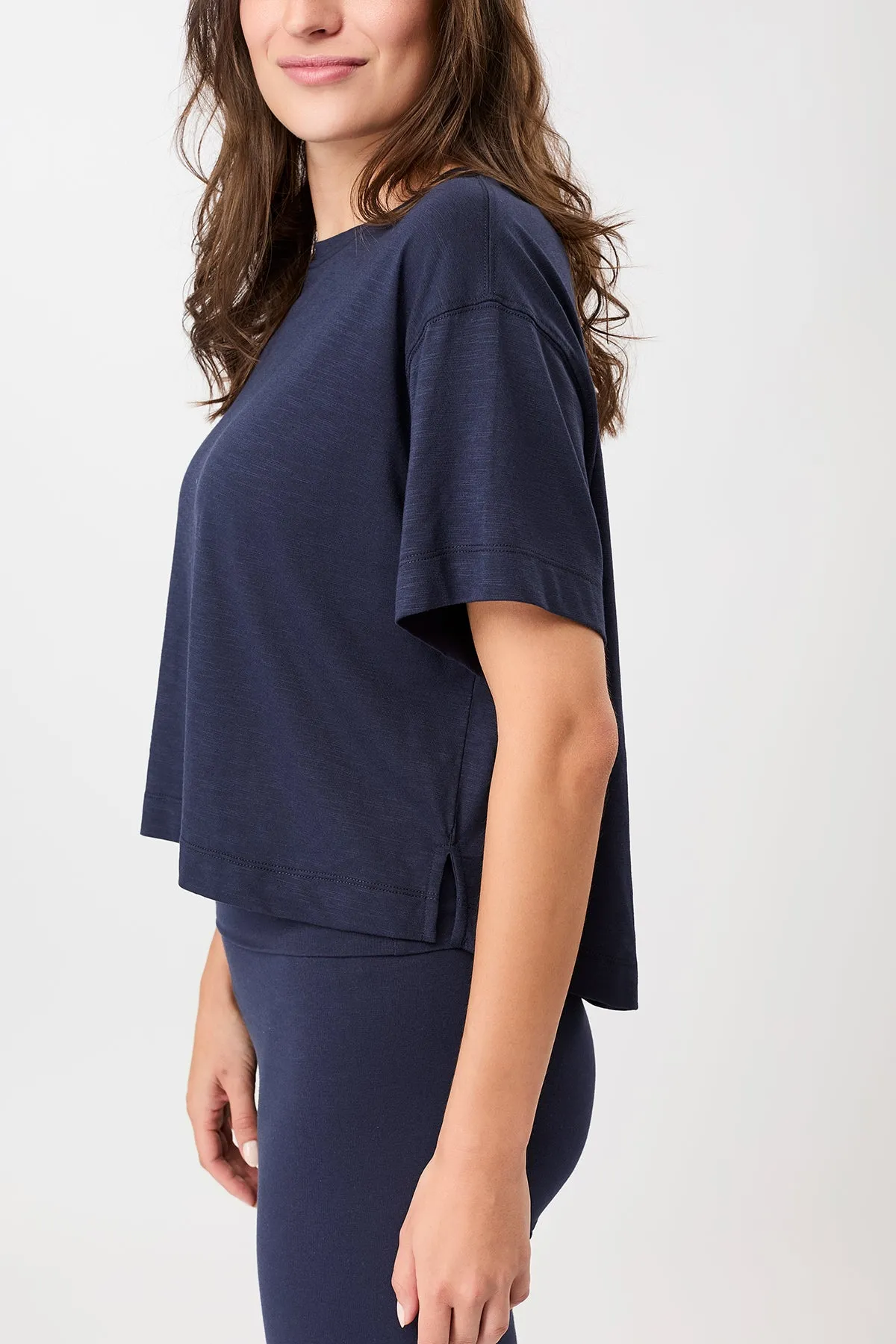 Simple and Chic Flattering Design Boxy Tee - Night Sky