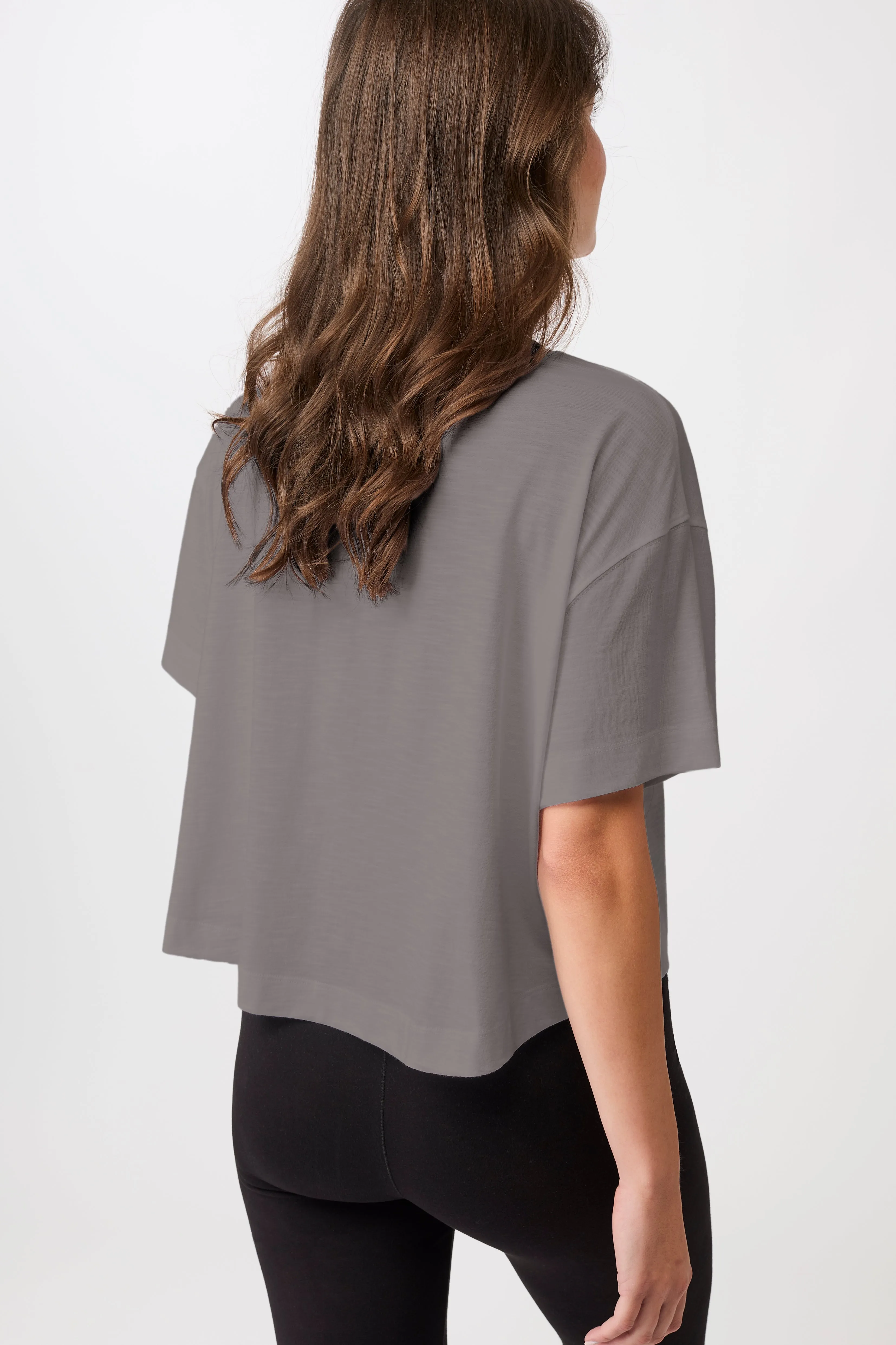 Chilly Weather Style Everyday Essential Boxy Tee - Nox
