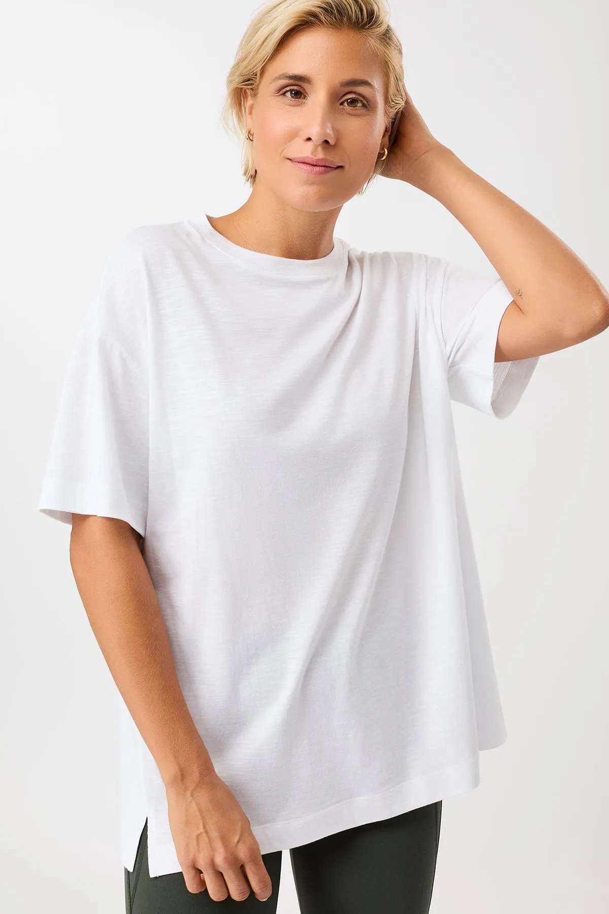Light and Cozy EcoFriendly Dye Boyfriend Tee - White