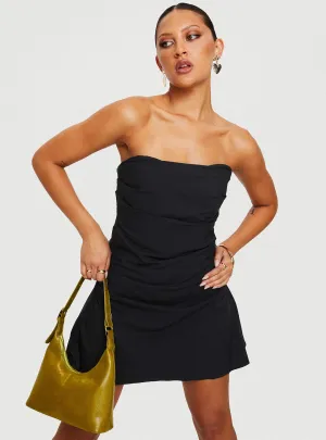 Fast Chic Day Outfit Bradwell Strapless Mini Dress Black Petite