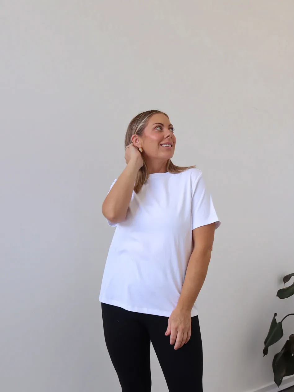 Brady Tee - White WrinkleResistant Layering Wear