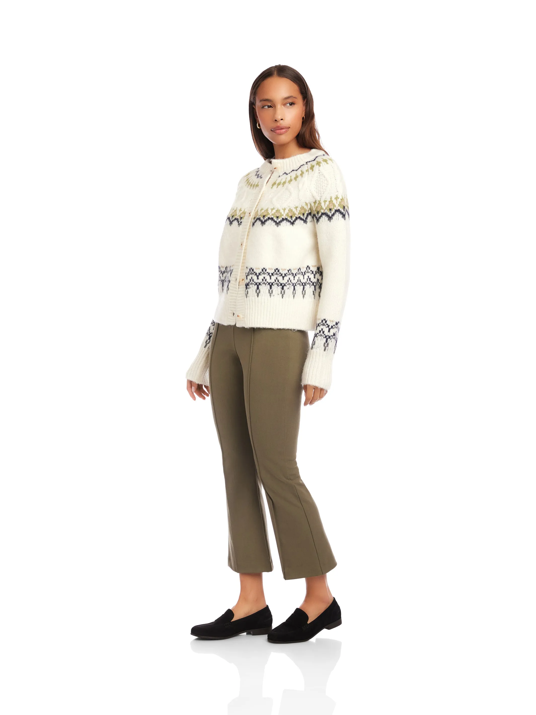 Astrid Fair Isle Cardigan Sweater No Fuss Day Layer