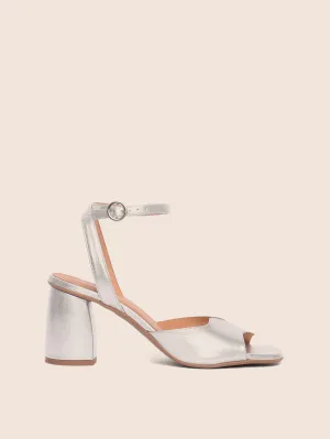 Malaga Silver Heel Soft Sandals Heel Boots