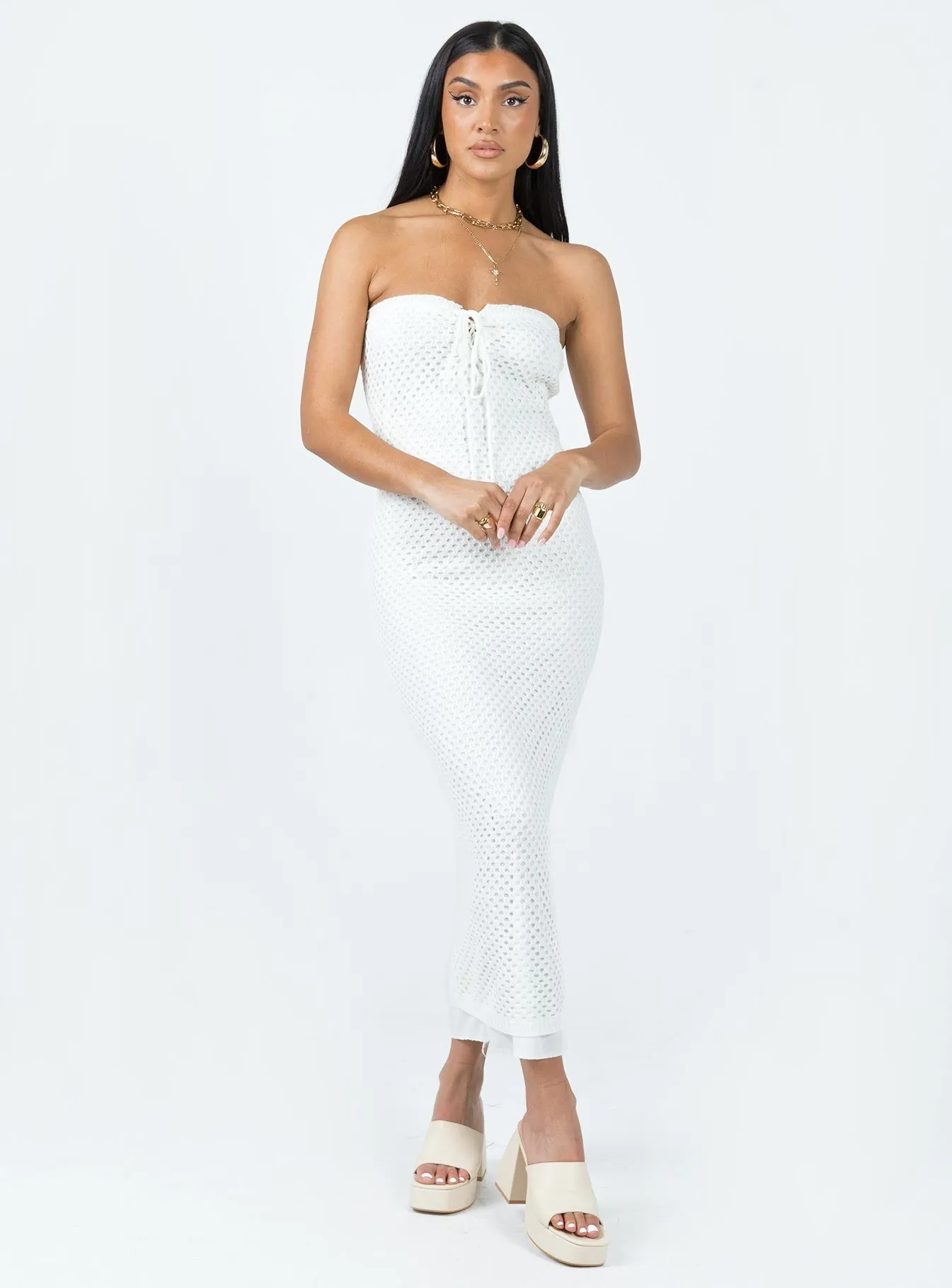 Effortless Style Mollen Maxi Dress White