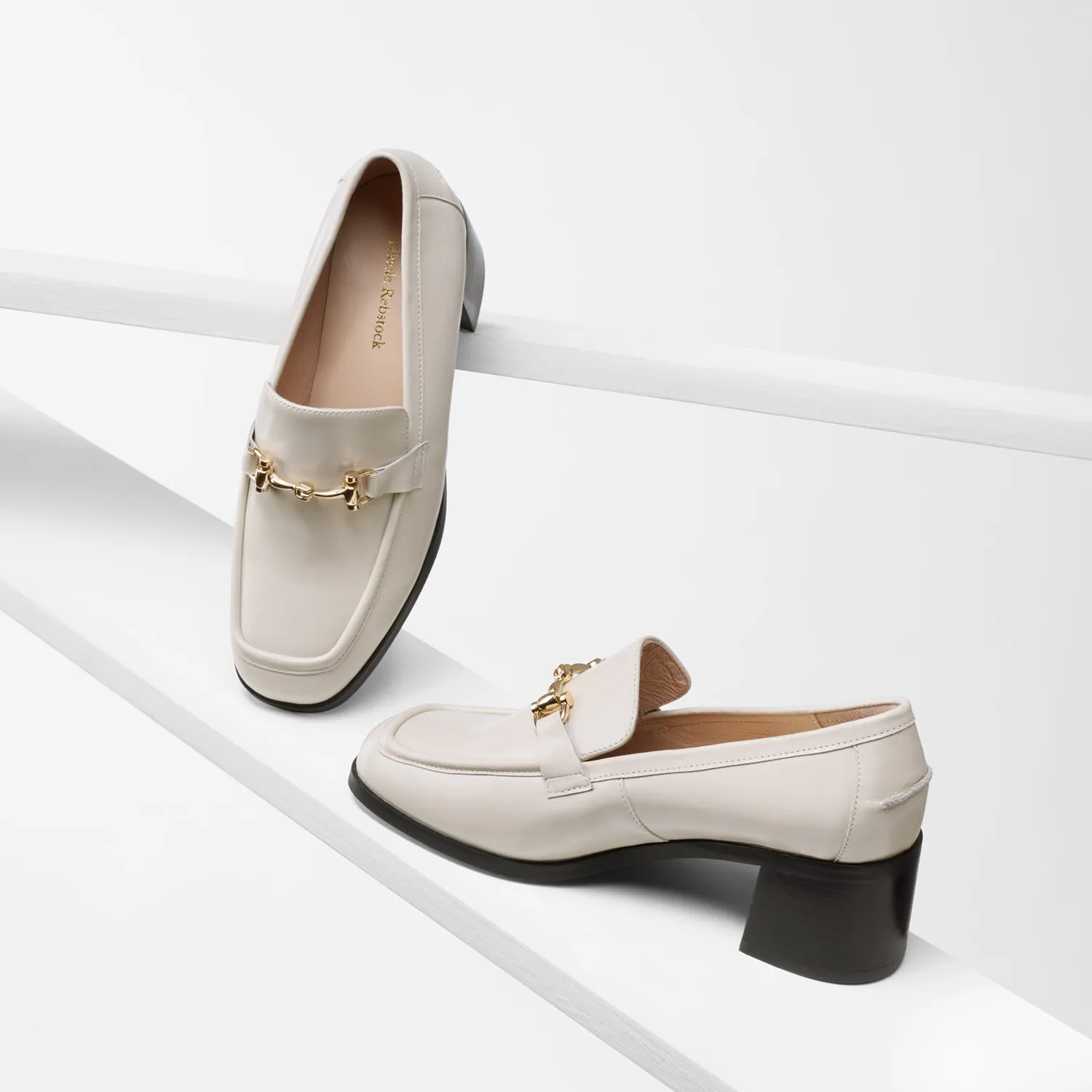 Stylish Pumps Bremen Loafer | Ivory oiled leather