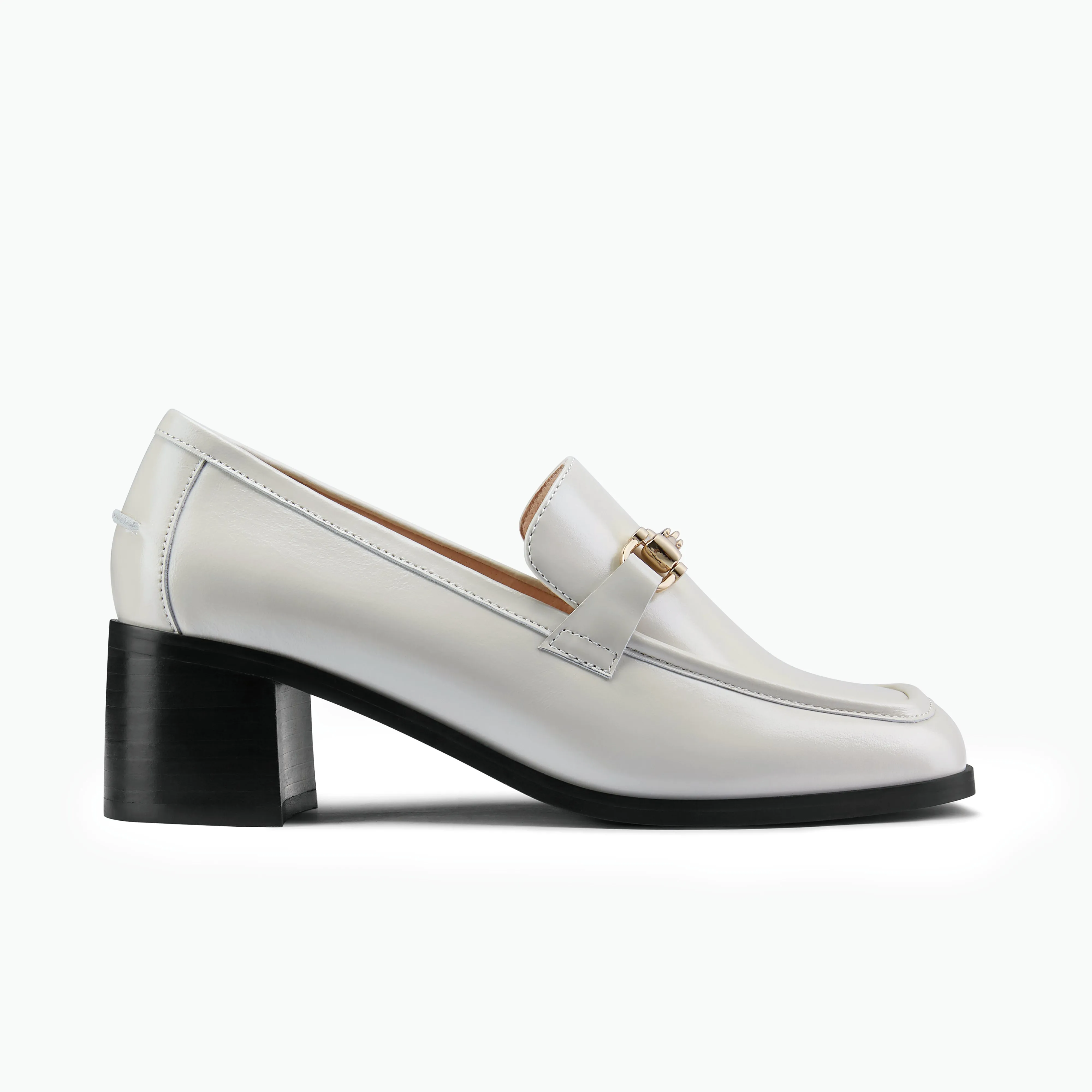 Bremen Loafer | Ivory oiled leather Wide fit Patent Look